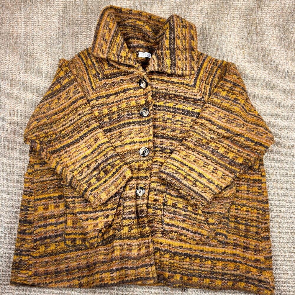 🍂 Luigi Moda Space-Dye Knit Coat | Fits Like 2X-4X | Made in Italy | Mustard